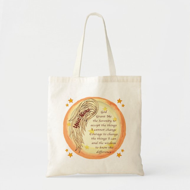 Angel Serenity Prayer Tote Bag (Front)
