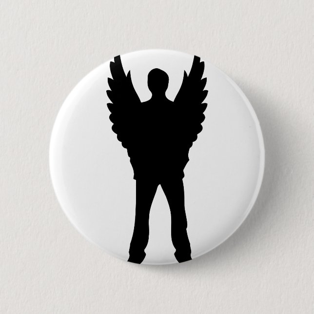 Angel Shape Icon wings 6 Cm Round Badge (Front)