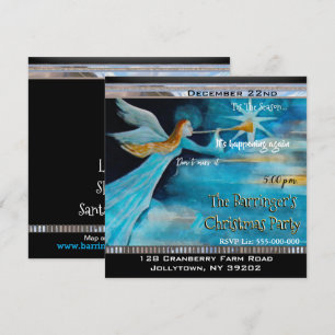 Angel Shares The News Elegant Christmas Party Invitation