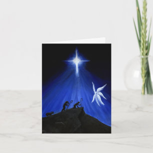 Angel & Shepherds Christmas Card