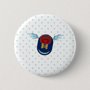 angel shoe 6 cm round badge