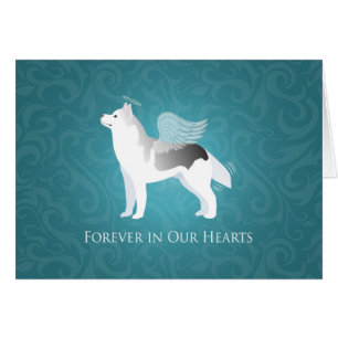 Angel Silver Grey Siberian Husky Pet Sympathy Card