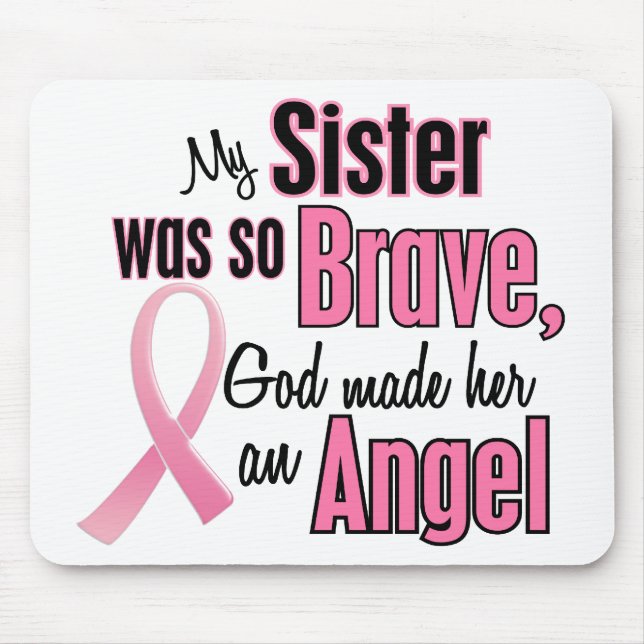 Angel SISTER Breast Cancer T-Shirts & Apparel Mouse Mat (Front)