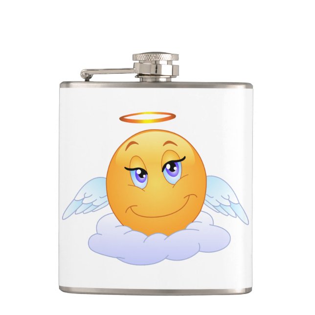 Angel smiley hip flask (Front)