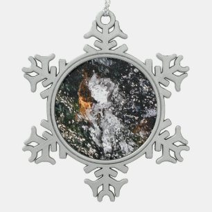 ANGEL SNOWFLAKE PEWTER CHRISTMAS ORNAMENT