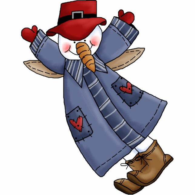 Angel Snowman Ornament Photo Sculpture Decoration (Front)