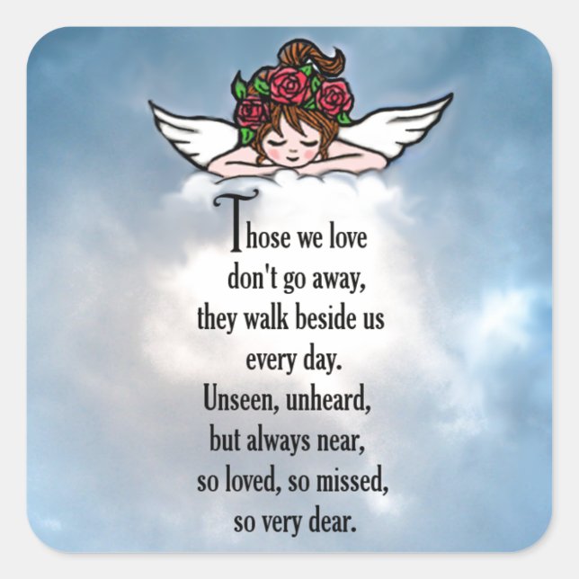 Angel "So Loved" Square Sticker (Front)