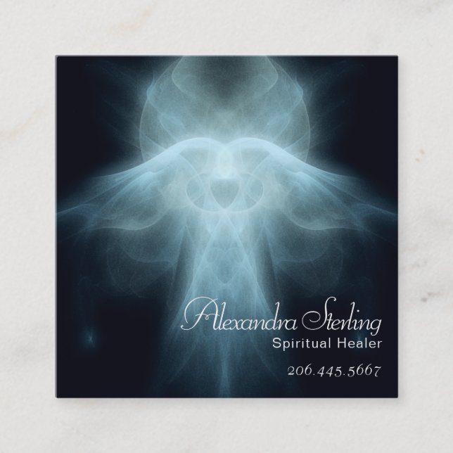 Angel Spirit Fractal Square Business Card (Front)