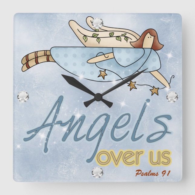 Angel Square Wall Clock (Front)