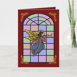 Angel Stained Glass Window Christmas Card