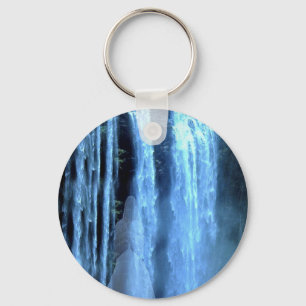 Angel standing in s waterfall keychain