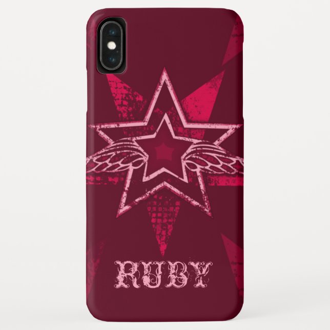 Angel Star custom name ruby red iphone case (Back)