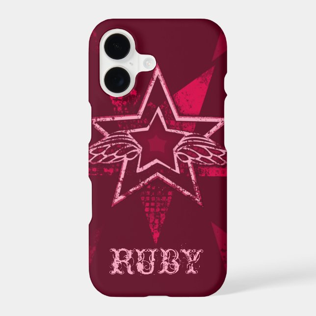 Angel Star custom name ruby red iphone case (Back)