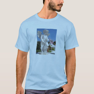 Angel Statue In Light Blue T-Shirt