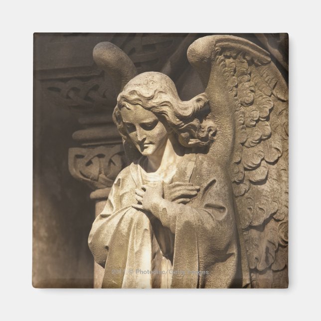 Angel Statue with Crossed Hands, Buenos Aires Magnet (Front)