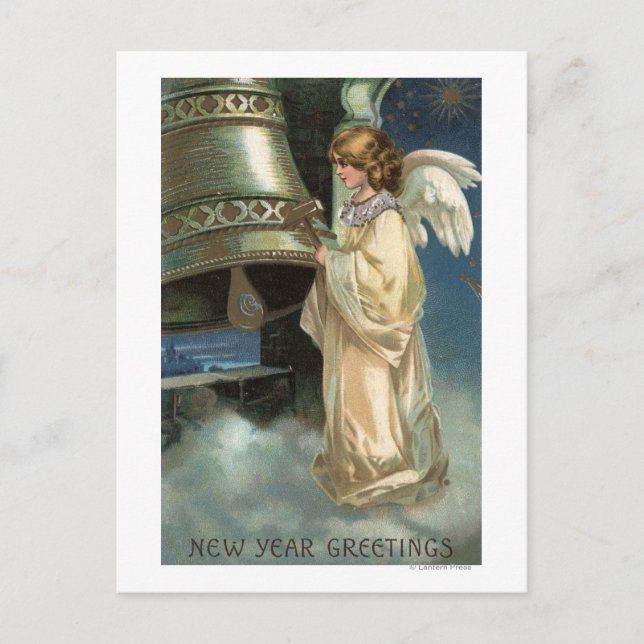 Angel Striking Bell with Mallet Postcard (Front)