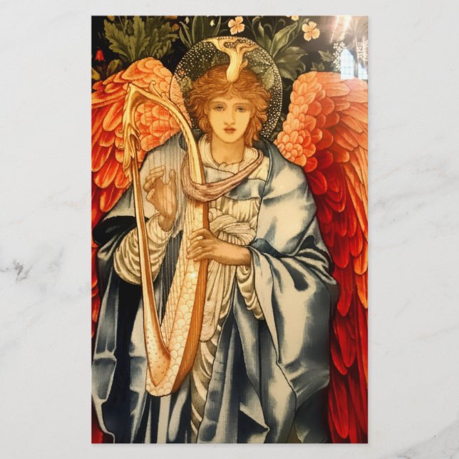“Angel Tapestry” by Edward Burne Jones Stationery (Front)