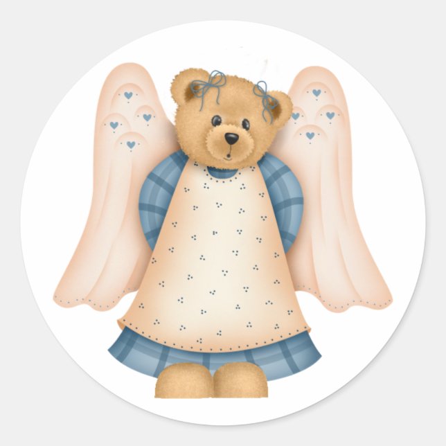 Angel Teddy Bear D8 Stickers (Front)