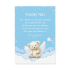 Angel Teddy Bear on Clouds Blue Thank You Card