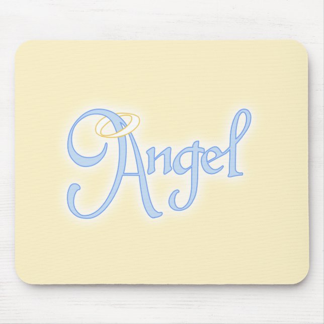 Angel Text Mouse Mat (Front)