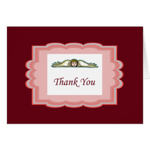 Angel Thank You Card With Red Border