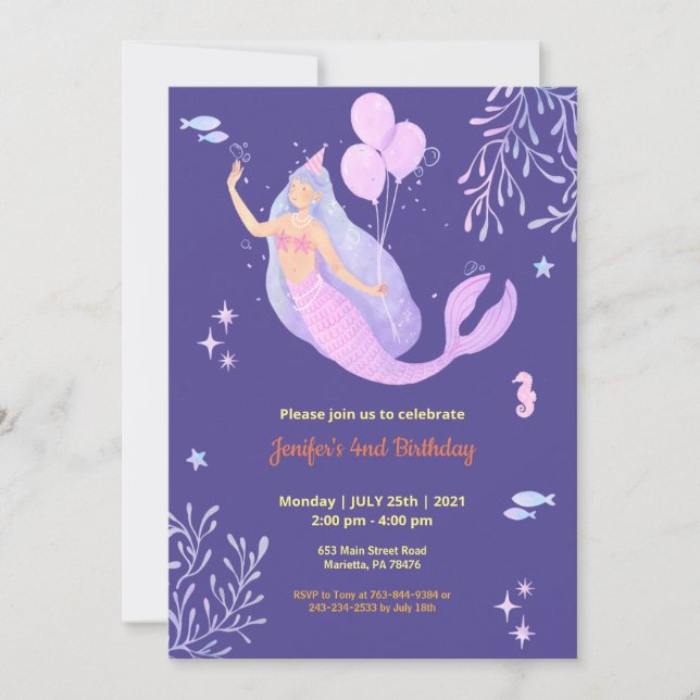 Angel Theme elegant  Birthday  Invitation (Front)