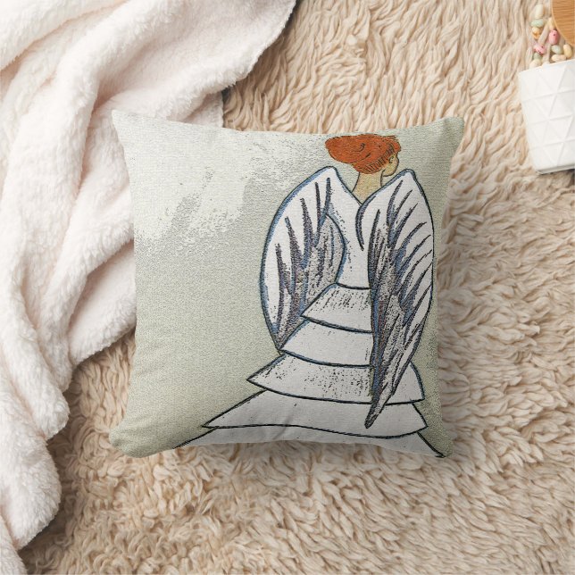 Angel Throw Pillow 16" x 16" (Blanket)