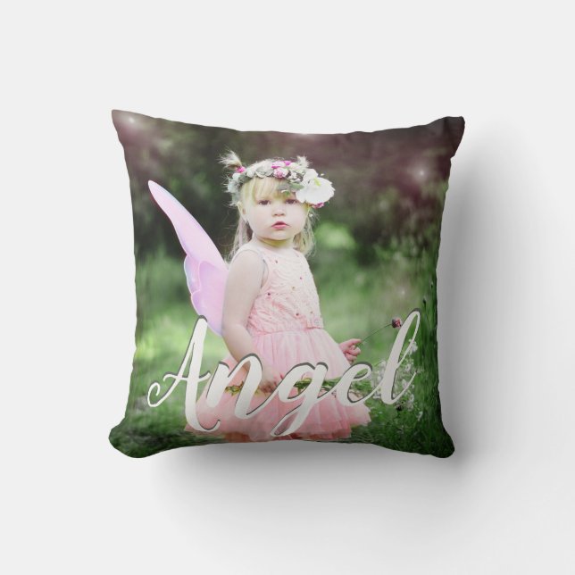 Angel Throw Pillow - Add Your Image (Front)