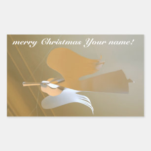 Angel trumpets rectangular sticker