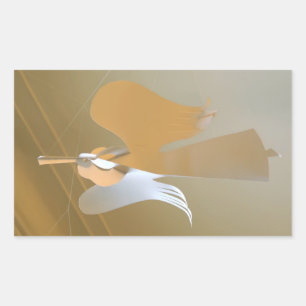 Angel trumpets rectangular sticker
