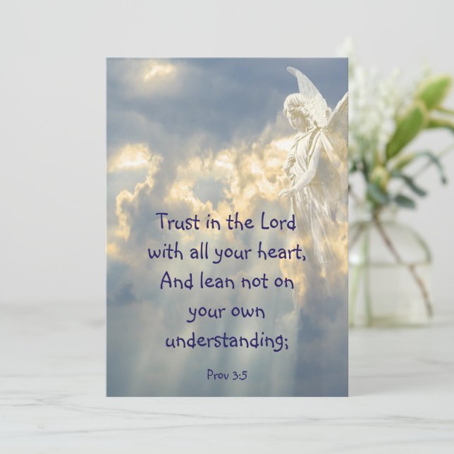  Angel Trust in the Lord Quote Inspirational Card (Standing Front)
