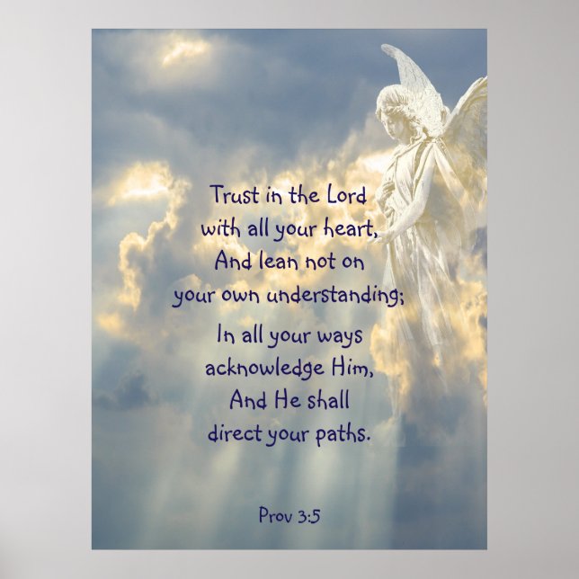  Angel Trust in the Lord Quote Inspirational Poster (Front)