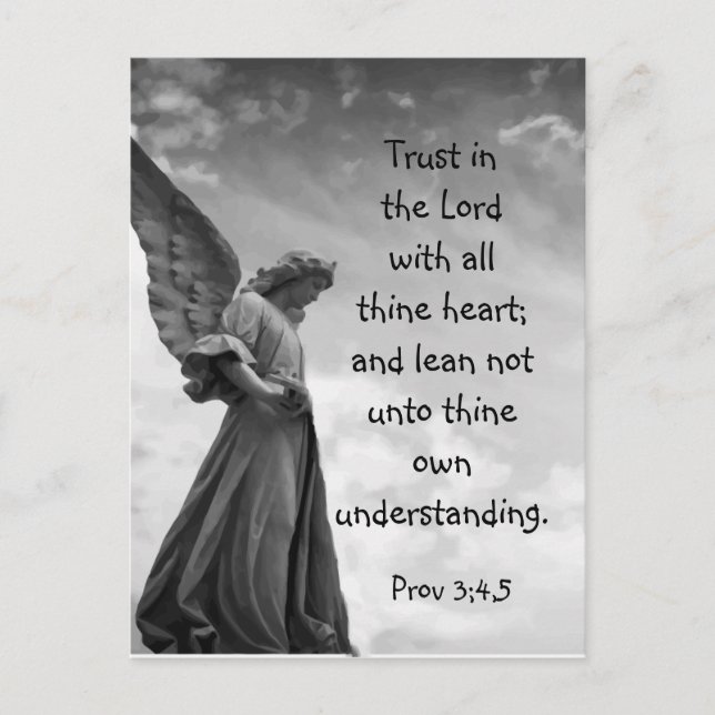 Angel Trust in the Lord Quote Inspirational Quote Postcard (Front)