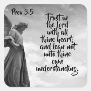 Angel Trust in the Lord Quote Inspirational Quote Square Sticker