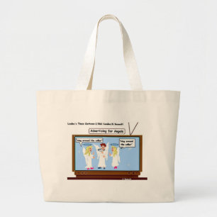 Angel TV Advertising Funny Gifts & Tees Large Tote Bag