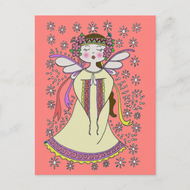 Angel Ukrainian Folk Art Postcard (Front)