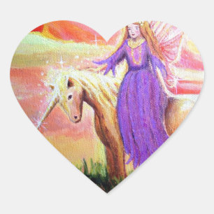 Angel & Unicorn Heart Sticker
