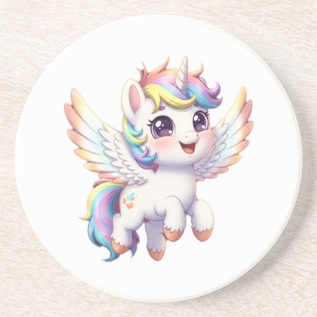Angel unicorn is so cute coaster (Front)