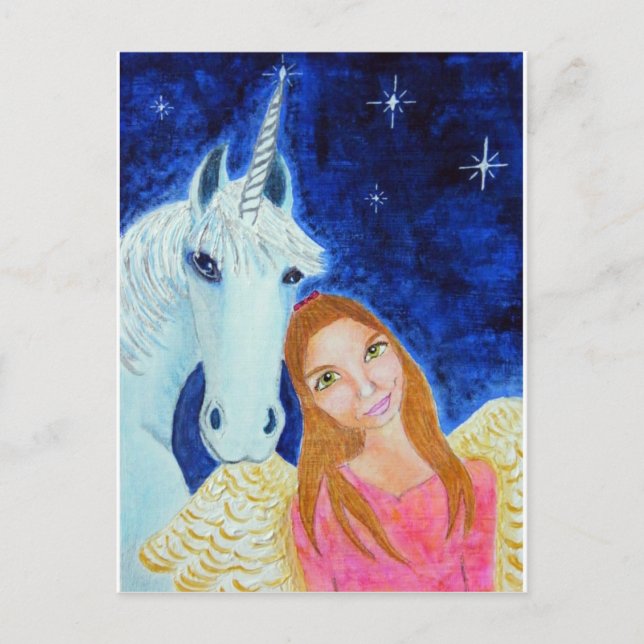 Angel & Unicorn Postcard (Front)