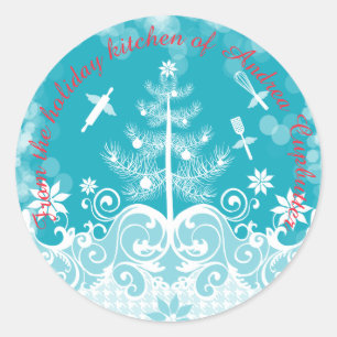 Angel utensils from the kitchen of Christmas label