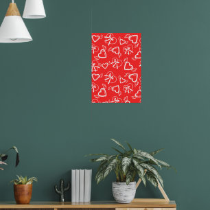 Angel Valentine's Hearts Pattern Poster