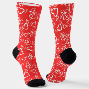 Angel Valentine's Hearts Pattern Socks