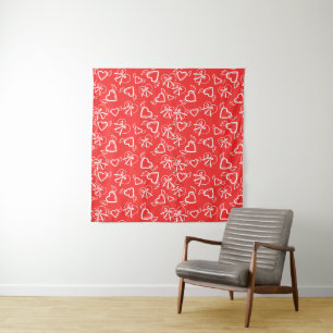 Angel Valentine's Hearts Pattern Tapestry