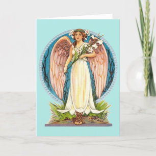 ANGEL VINTAGE BLANK GREETING CARD