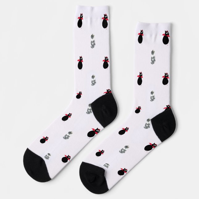 Angel vs. Devil Cat Socks (Left)
