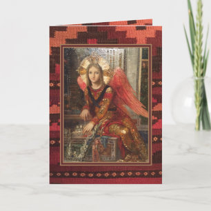 ANGEL w/ HARP on SOUTH WESTERN FOLDED HOLIDAY CARD