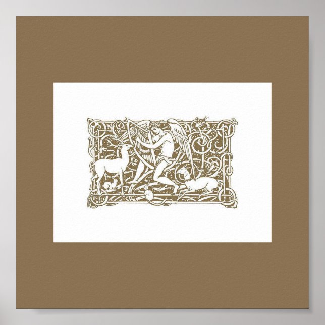 Angel w/ Harp Print (Front)