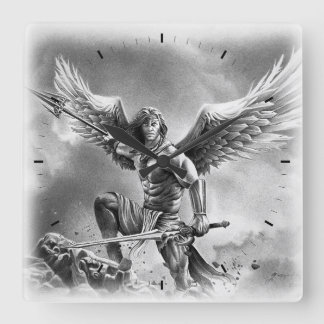 ANGEL WARRIOR Square Wall Clock