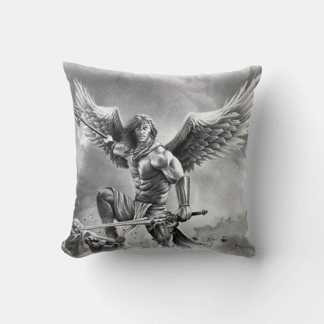 ANGEL WARRIOR Throw Pillow (Front)