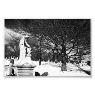 Angel Watches Over Church Cemetery Photo Print